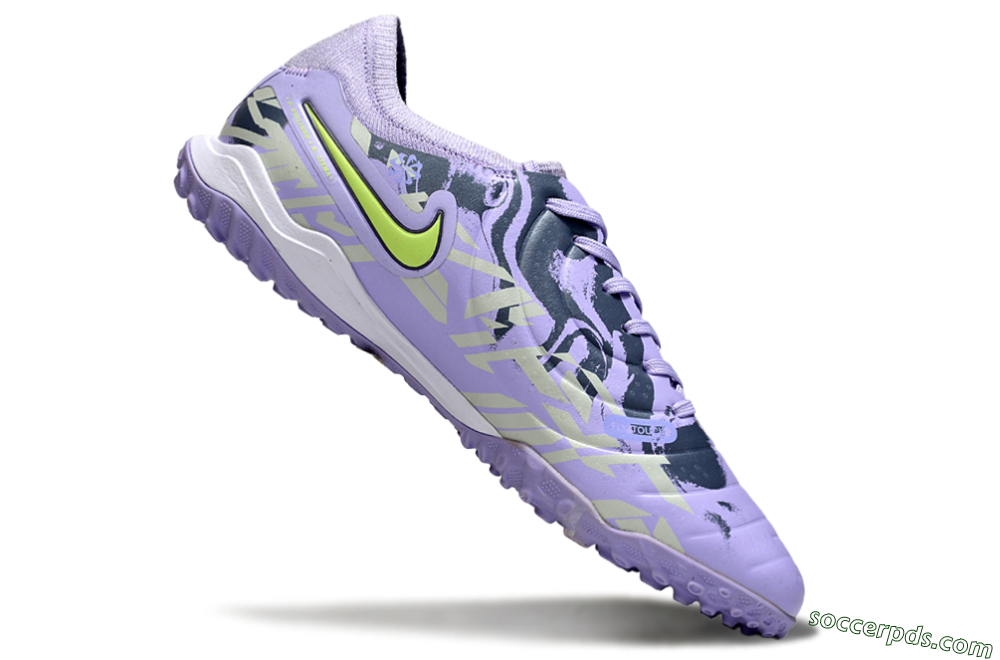 Nike Tiempo Legend 10 Pro TF Low-Tops Football Shoes - Purple/Black/Yellow 4