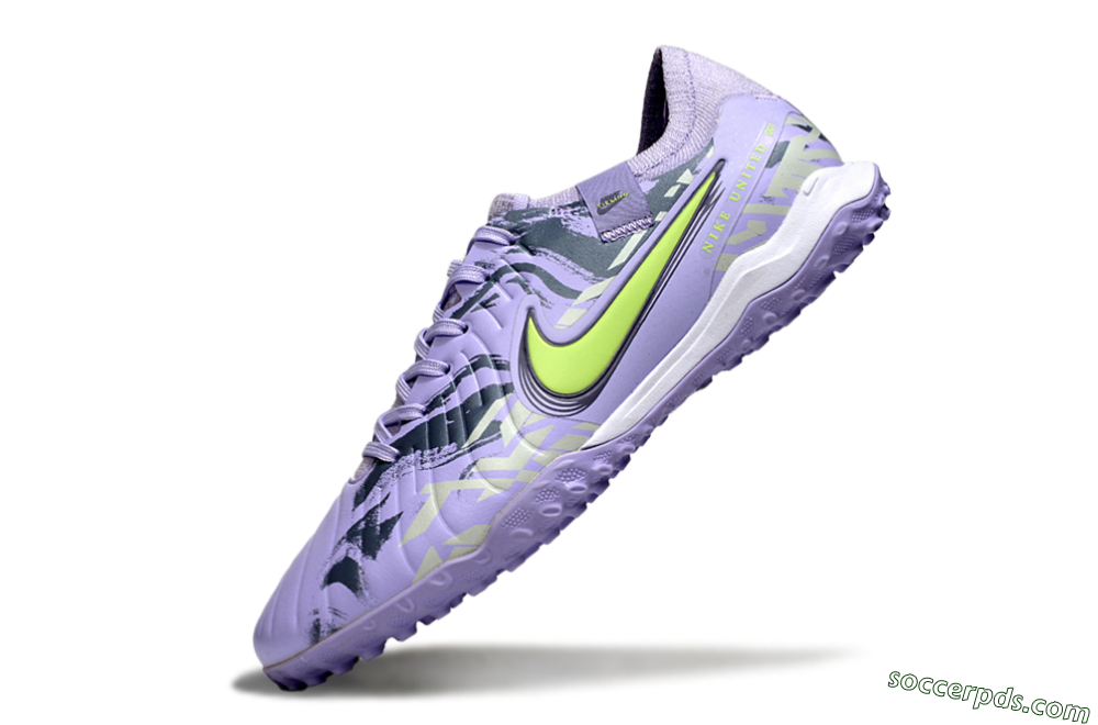 Nike Tiempo Legend 10 Pro TF Low-Tops Football Shoes - Purple/Black/Yellow 5
