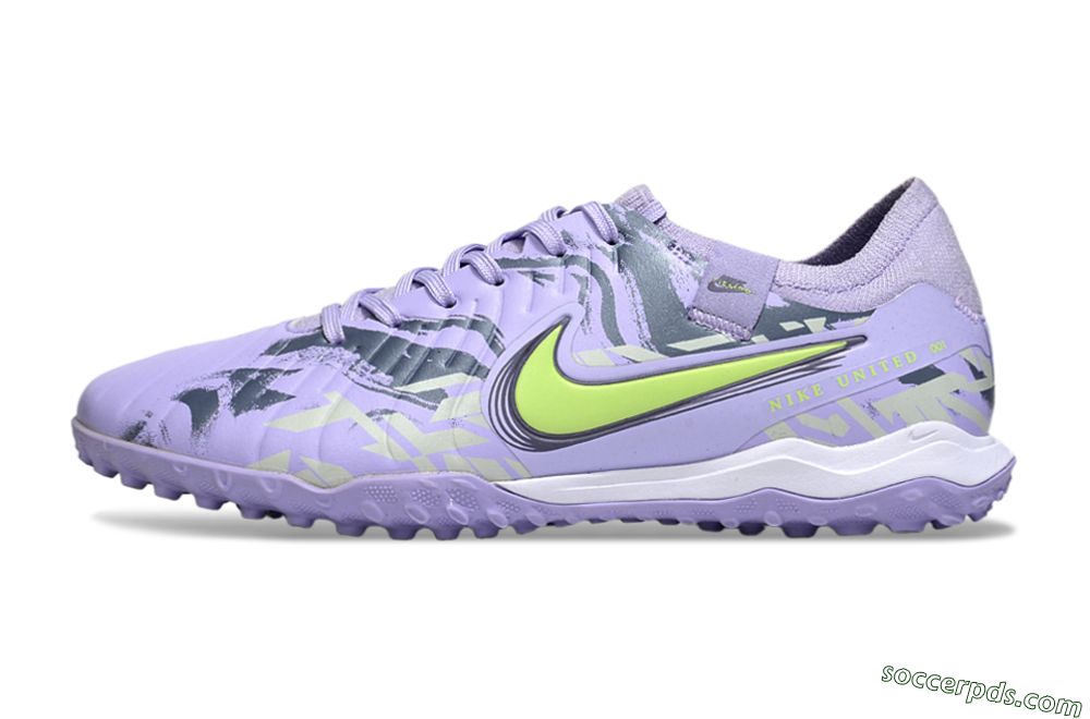 Nike Tiempo Legend 10 Pro TF Low-Tops Football Shoes - Purple/Black/Yellow 2