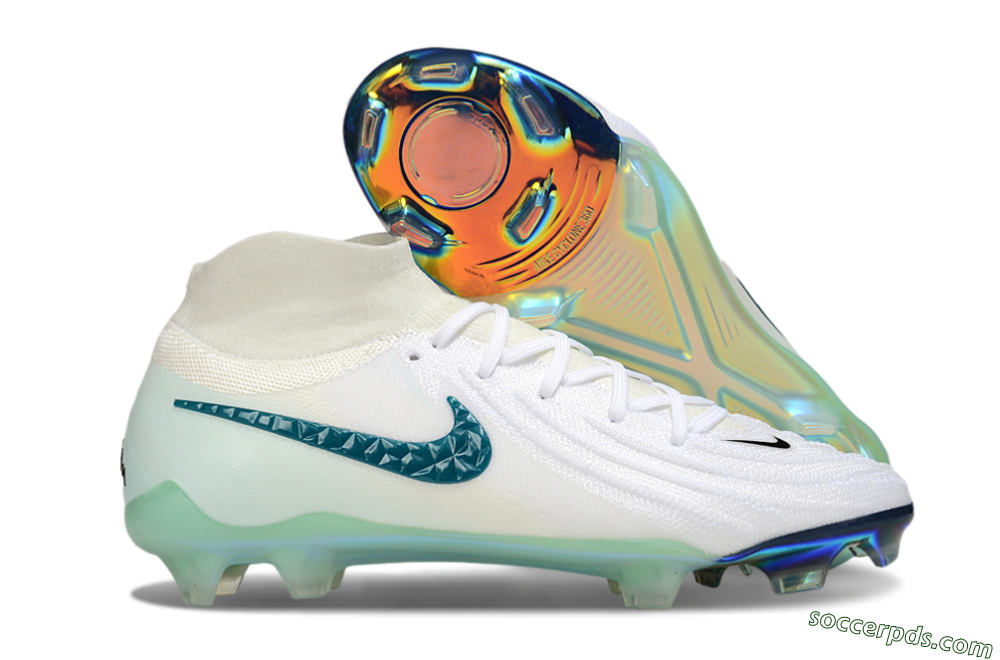 Nike Phantom Luna Elite NU FG Low-Tops Football Boots - White/Black/Jade 1