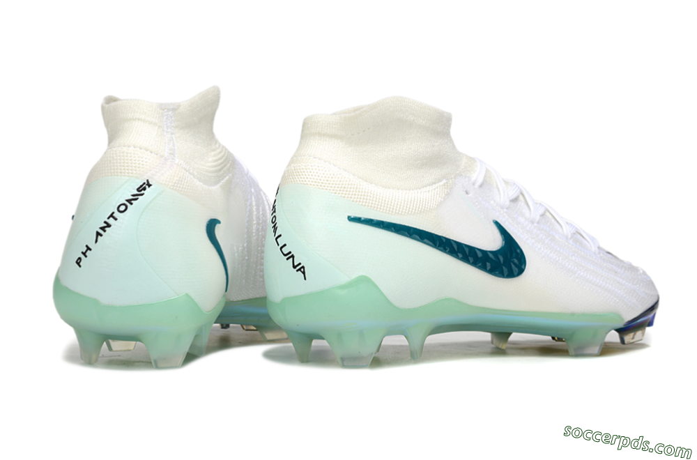 Nike Phantom Luna Elite NU FG Low-Tops Football Boots - White/Black/Jade 6