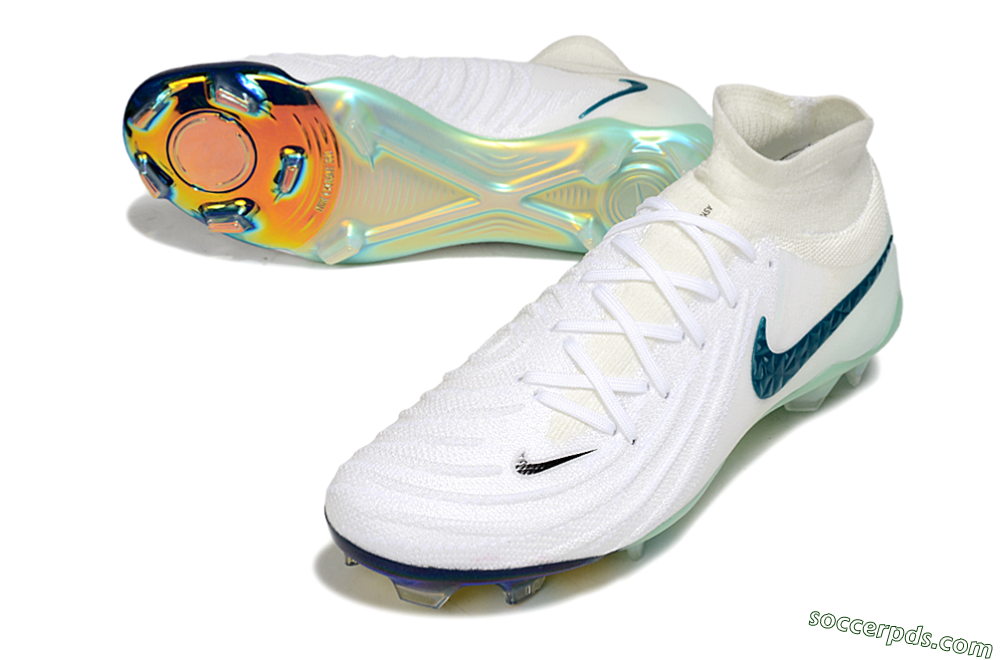Nike Phantom Luna Elite NU FG Low-Tops Football Boots - White/Black/Jade 3