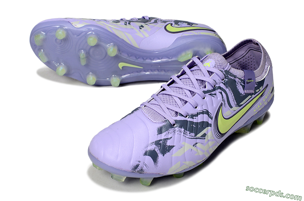 Nike Tiempo Legend 10 Elite FG Low-Tops Football Boots - Purple/Black/Yellow 3