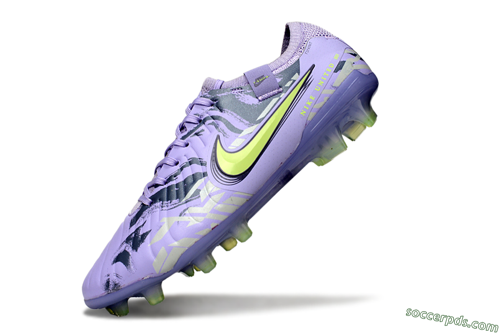 Nike Tiempo Legend 10 Elite FG Low-Tops Football Boots - Purple/Black/Yellow 5