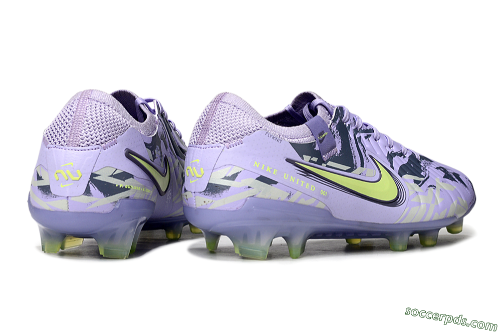 Nike Tiempo Legend 10 Elite FG Low-Tops Football Boots - Purple/Black/Yellow 6