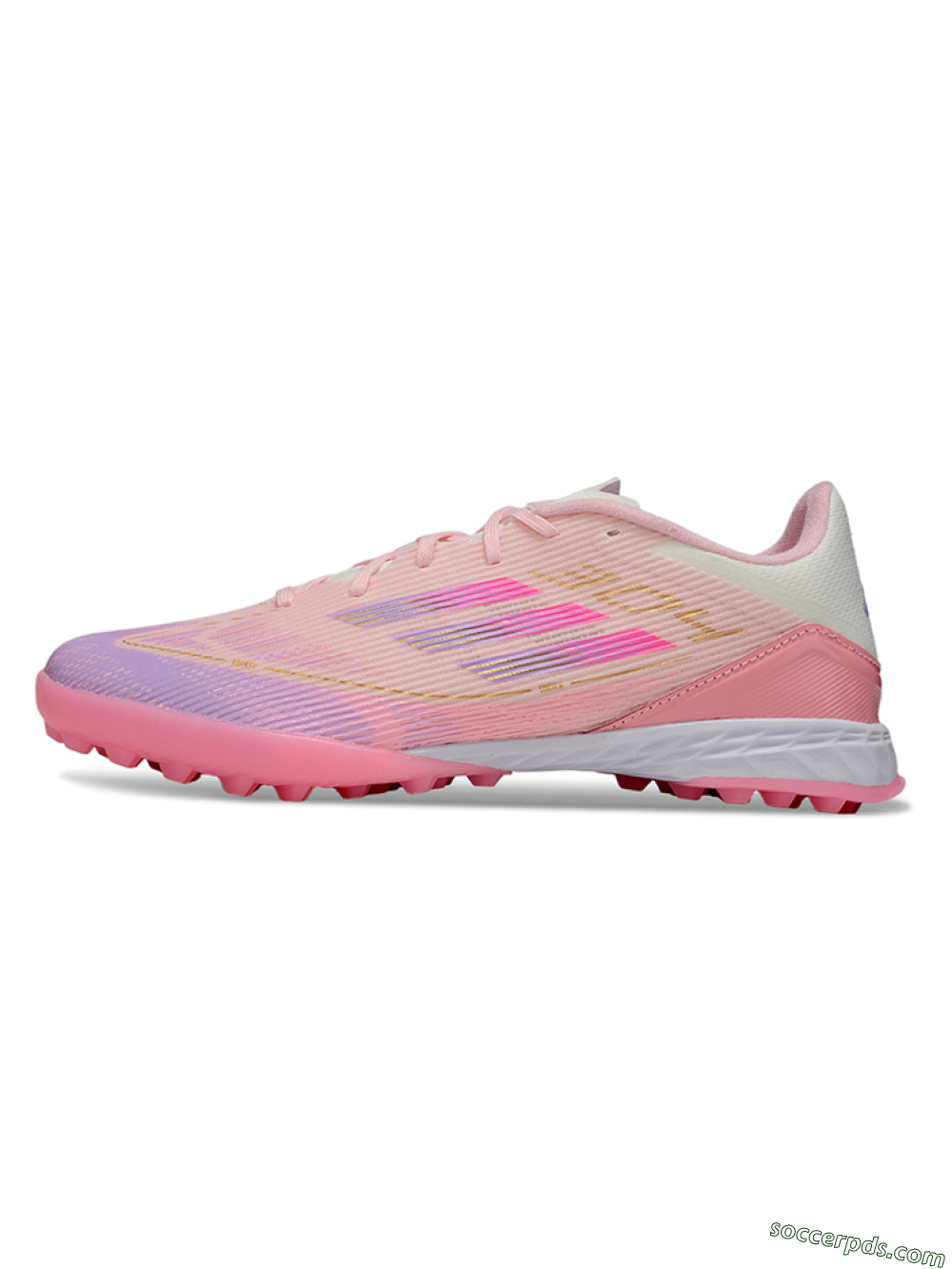 Adidas F50 Pro TF Low-Tops Football Shoes - Pink/Purple/Gold 2