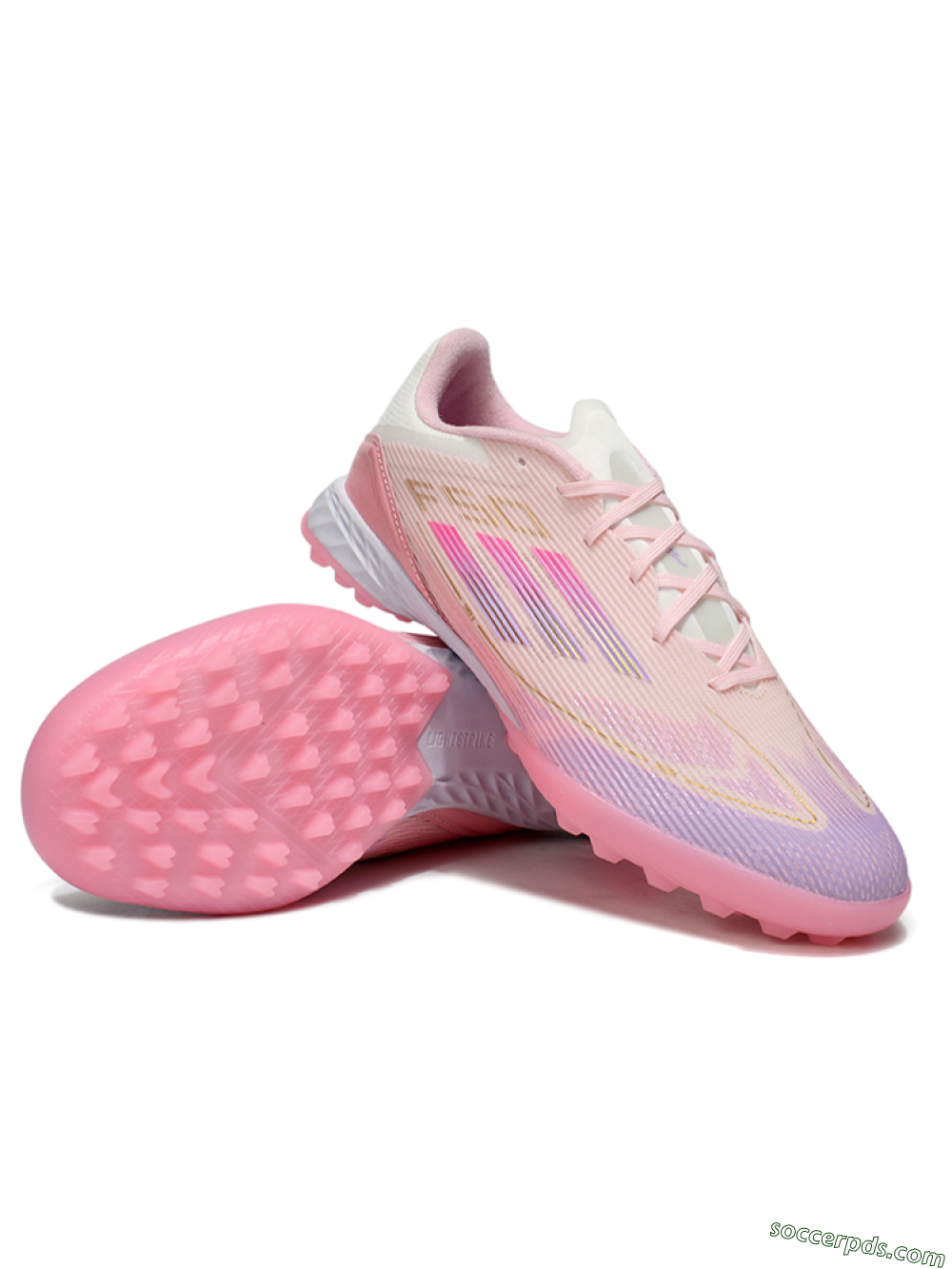 Adidas F50 Pro TF Low-Tops Football Shoes - Pink/Purple/Gold 3