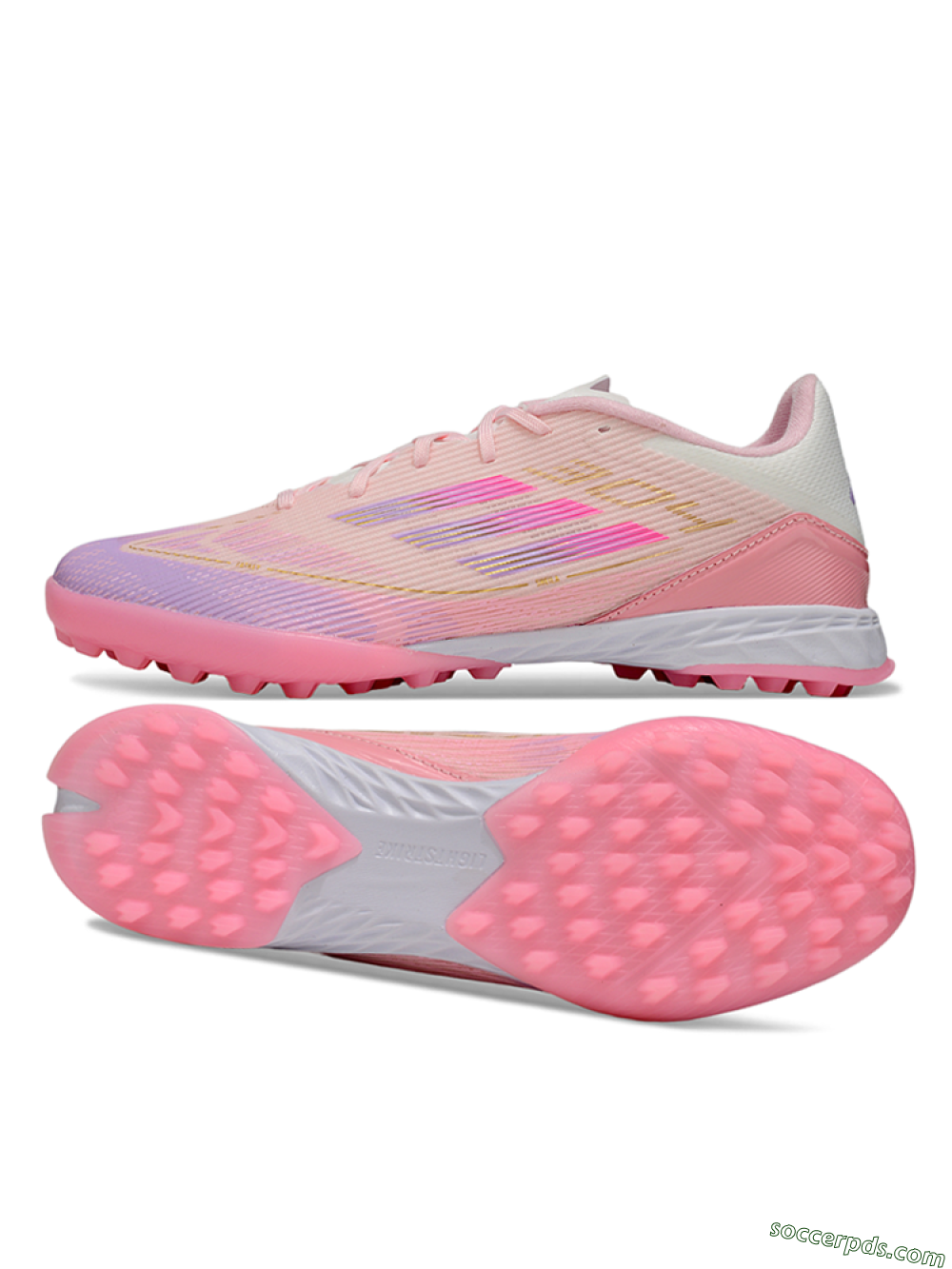 Adidas F50 Pro TF Low-Tops Football Shoes - Pink/Purple/Gold 0