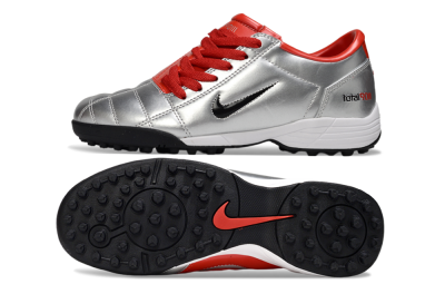 Nike Total 90 II TF Low-Tops Football Shoes - Silver/Black/Red