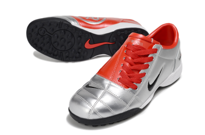 Nike Total 90 II TF Low-Tops Football Shoes - Silver/Black/Red