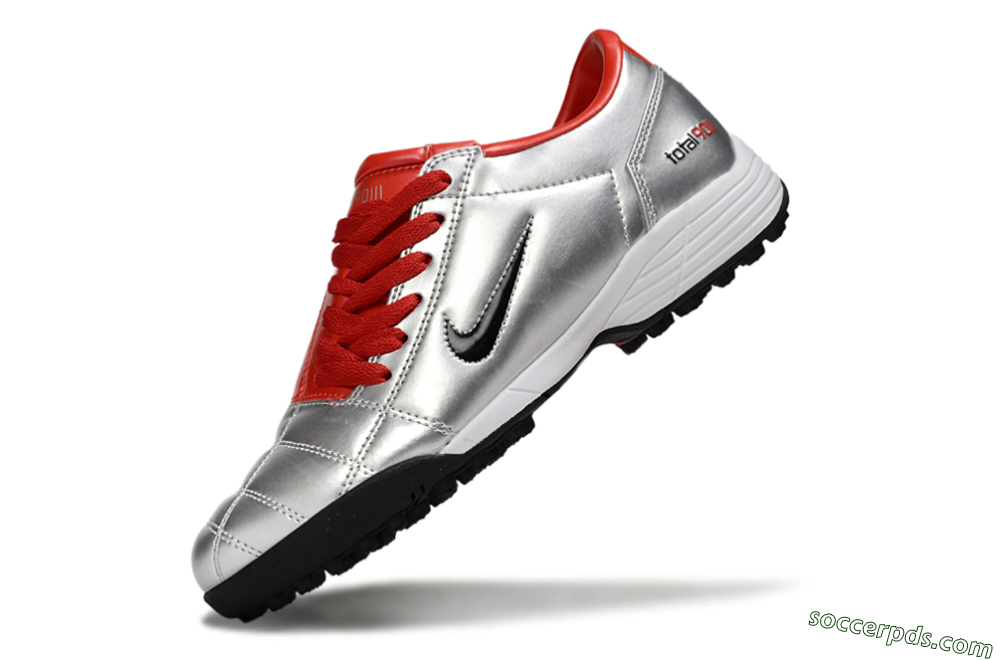 Nike Total 90 II TF Low-Tops Football Shoes - Silver/Black/Red 5