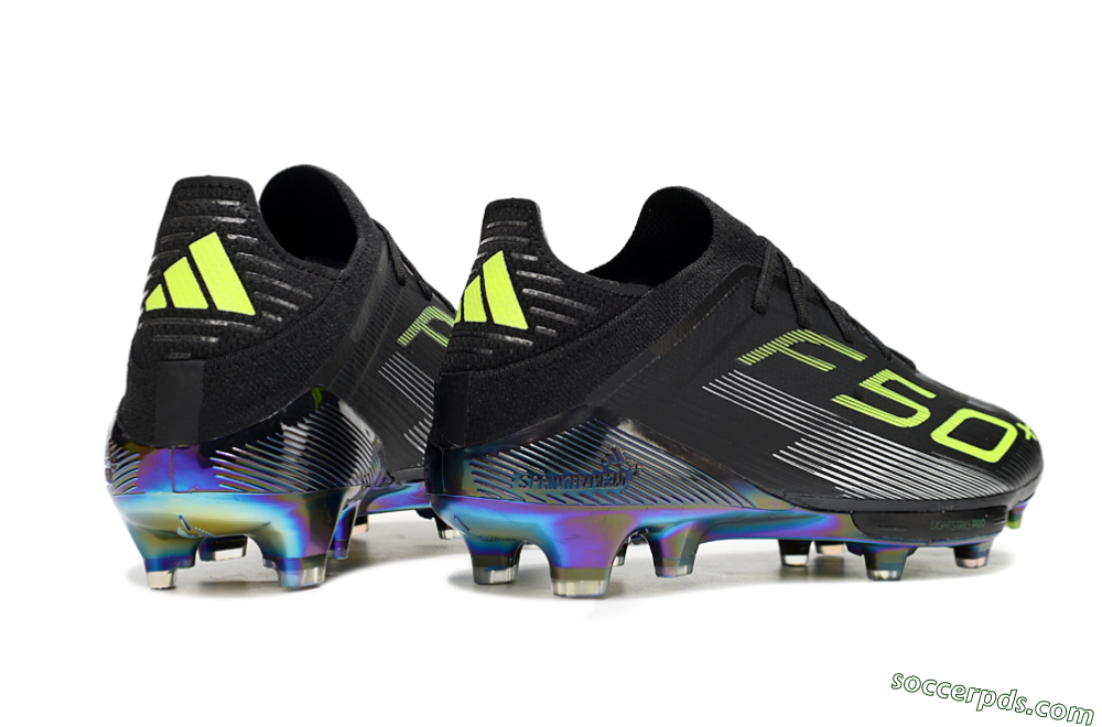 Adidas F50+ Elite Lightstrike Pro FG Low-Tops Football Boots - Black/Yellow/Silver 6