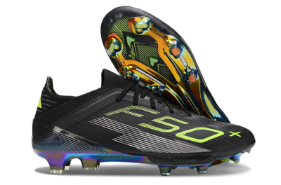 Adidas F50+ Elite Lightstrike Pro FG Low-Tops Football Boots - Black/Yellow/Silver