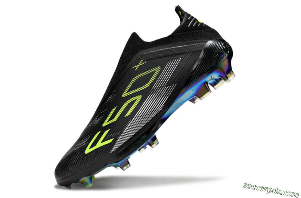 Adidas F50+ Elite Lightstrike Pro Laceless FG Low-Tops Football Boots - Black/Yellow/Silver 5