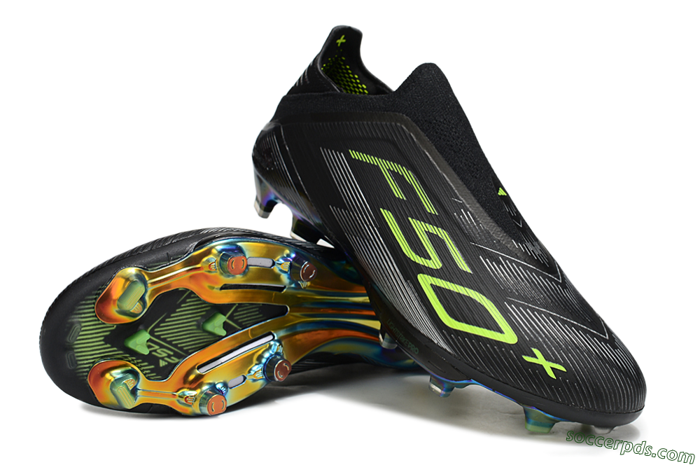 Adidas F50+ Elite Lightstrike Pro Laceless FG Low-Tops Football Boots - Black/Yellow/Silver 3