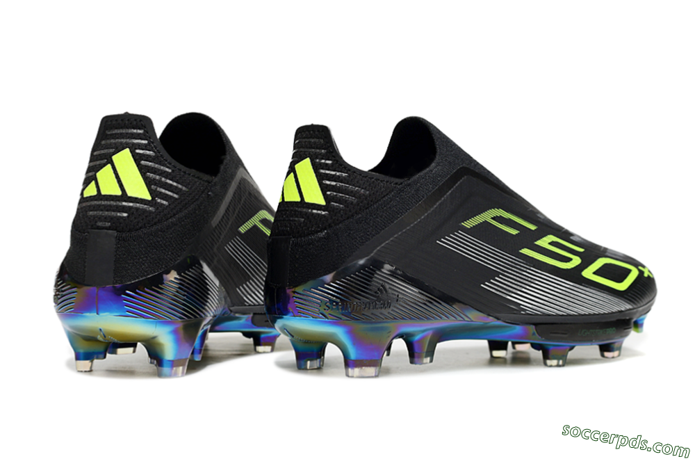 Adidas F50+ Elite Lightstrike Pro Laceless FG Low-Tops Football Boots - Black/Yellow/Silver 6