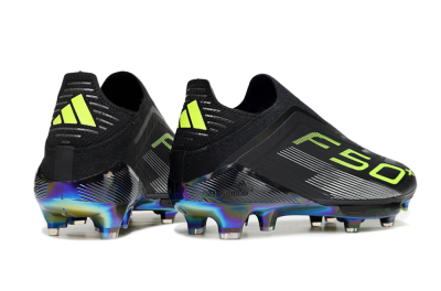 Adidas F50+ Elite Lightstrike Pro Laceless FG Low-Tops Football Boots - Black/Yellow/Silver