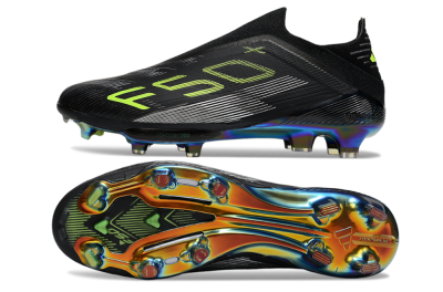 Adidas F50+ Elite Lightstrike Pro Laceless FG Low-Tops Football Boots - Black/Yellow/Silver