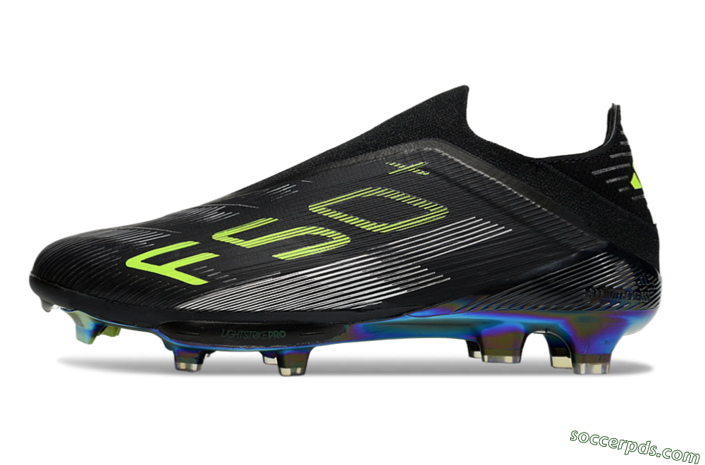 Adidas F50+ Elite Lightstrike Pro Laceless FG Low-Tops Football Boots - Black/Yellow/Silver 2
