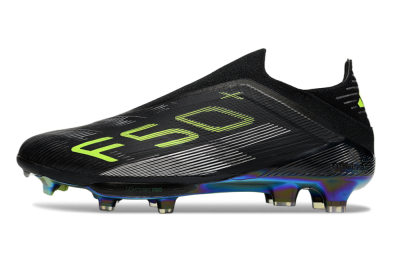 Adidas F50+ Elite Lightstrike Pro Laceless FG Low-Tops Football Boots - Black/Yellow/Silver