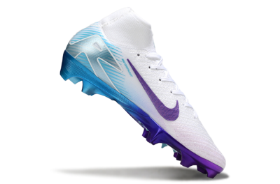Nike Air Zoom Mercurial Superfly 10 Elite FG High-Tops Football Boots - White/Purple/Jade
