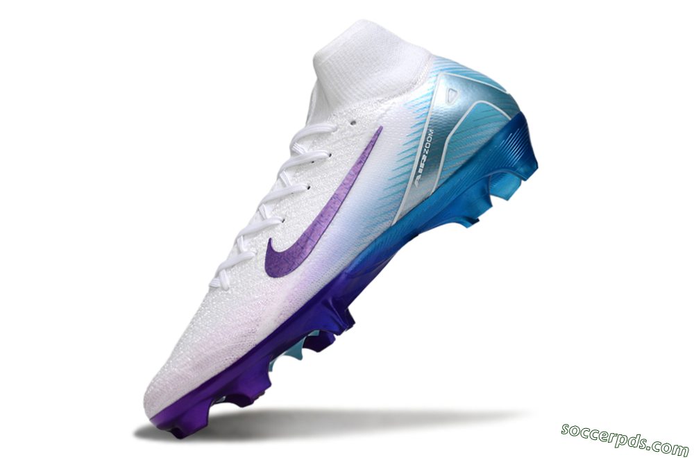 Nike Air Zoom Mercurial Superfly 10 Elite FG High-Tops Football Boots - White/Purple/Jade 5