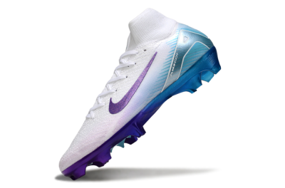 Nike Air Zoom Mercurial Superfly 10 Elite FG High-Tops Football Boots - White/Purple/Jade