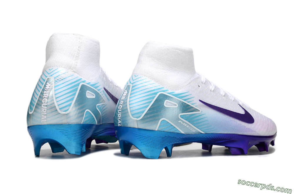 Nike Air Zoom Mercurial Superfly 10 Elite FG High-Tops Football Boots - White/Purple/Jade 6