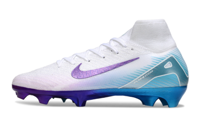 Nike Air Zoom Mercurial Superfly 10 Elite FG High-Tops Football Boots - White/Purple/Jade