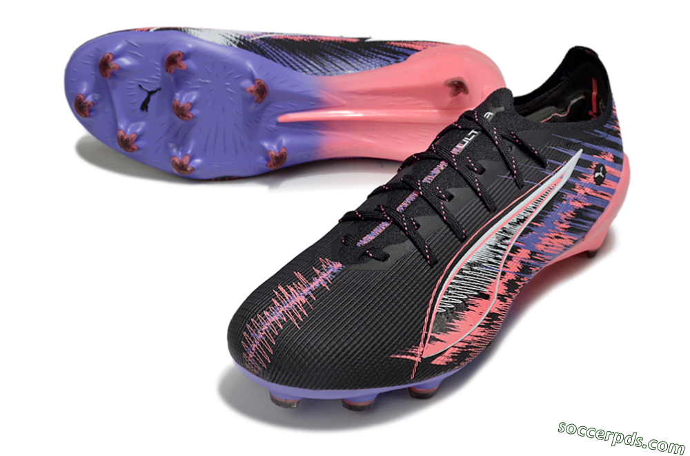 Puma Ultra 5 Ultimate FG Low-Tops Football Boots - Black/Pink/Purple 3