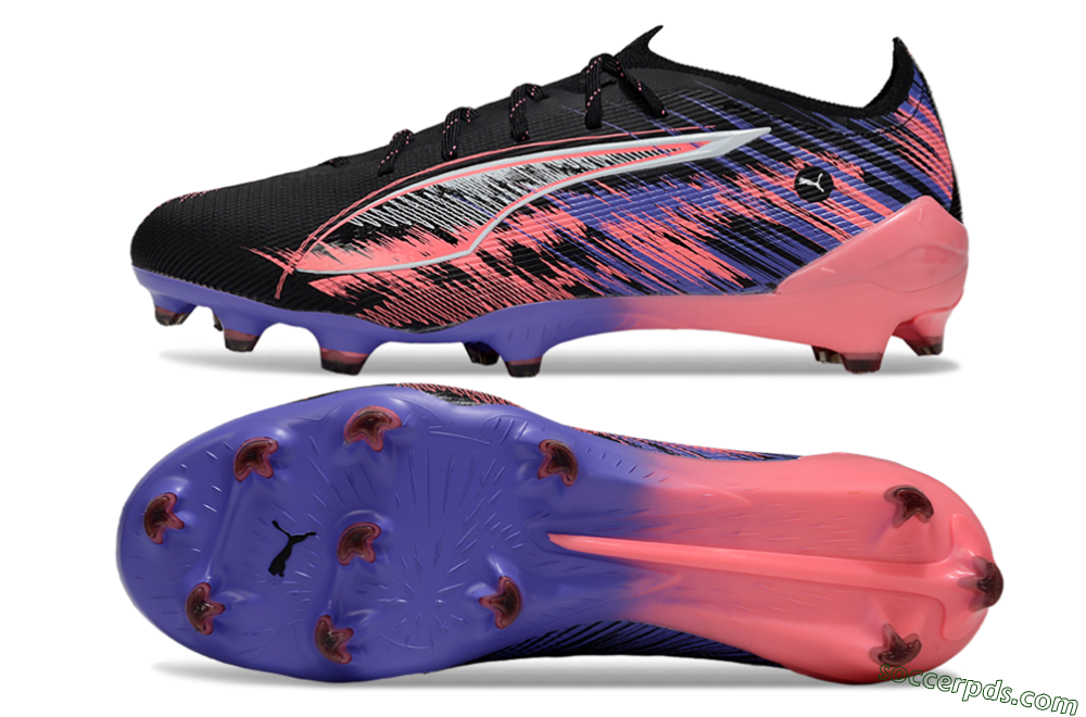 Puma Ultra 5 Ultimate FG Low-Tops Football Boots - Black/Pink/Purple 0