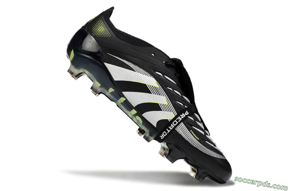 Adidas Predator 25 Elite Foldover Tongue FG Low-Tops Football Boots - Black/White/Yellow 4