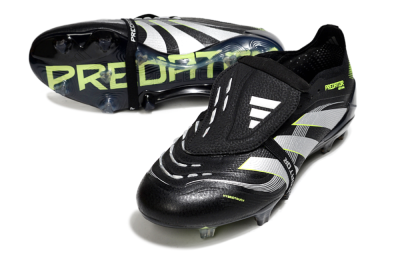 Adidas Predator 25 Elite Foldover Tongue FG Low-Tops Football Boots - Black/White/Yellow