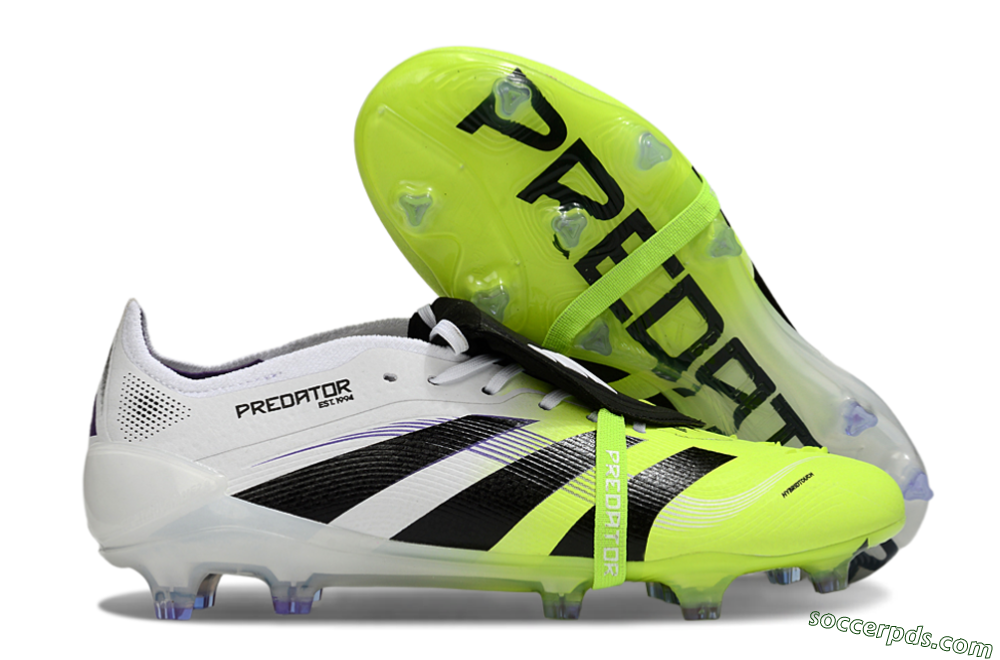 Adidas Predator 25 Elite Foldover Tongue FG Low-Tops Football Boots - White/Yellow/Black 1