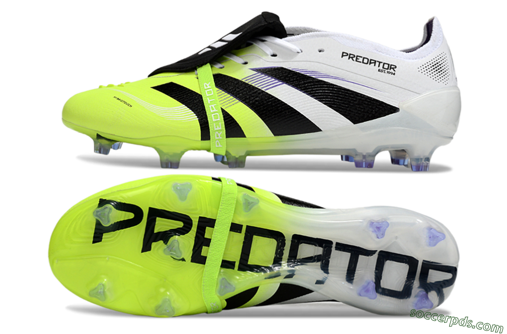 Adidas Predator 25 Elite Foldover Tongue FG Low-Tops Football Boots - White/Yellow/Black 0