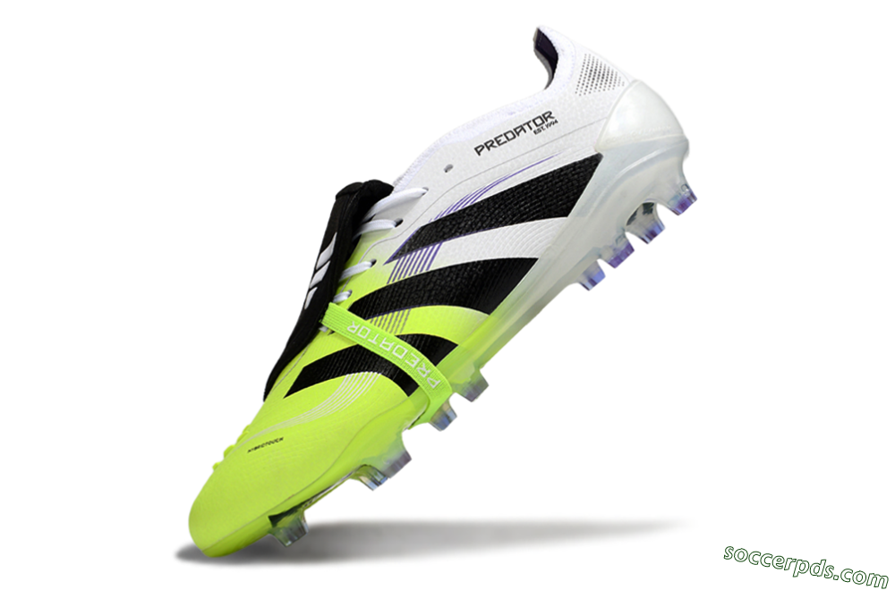 Adidas Predator 25 Elite Foldover Tongue FG Low-Tops Football Boots - White/Yellow/Black 5