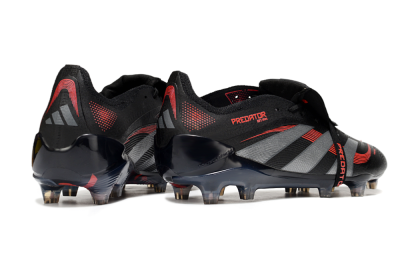 Adidas Predator 25 Elite Foldover Tongue FG Low-Tops Football Boots - Black/Silver/Red