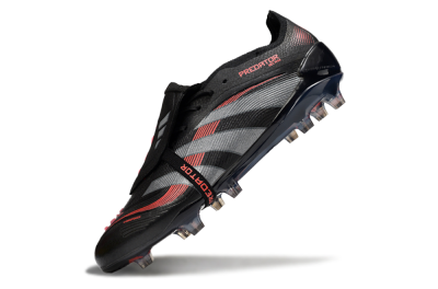 Adidas Predator 25 Elite Foldover Tongue FG Low-Tops Football Boots - Black/Silver/Red