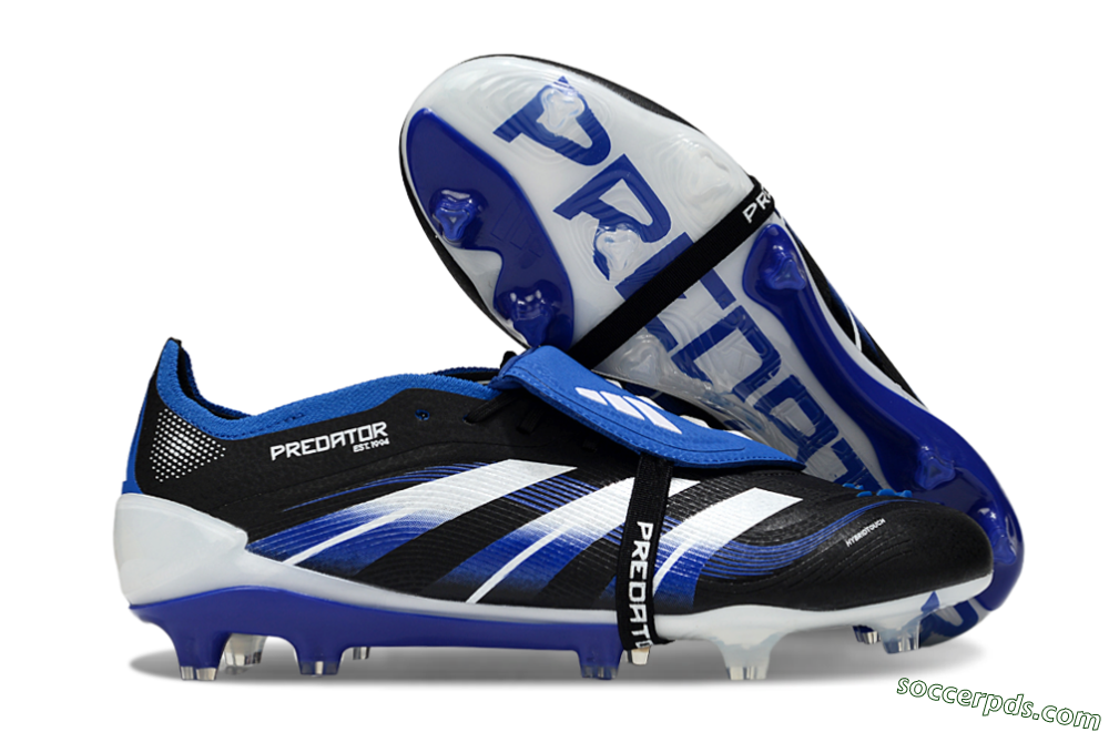 Adidas Predator 25 Elite Foldover Tongue FG Low-Tops Football Boots - Black/White/Blue 1