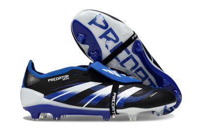 Adidas Predator 25 Elite Foldover Tongue FG Low-Tops Football Boots - Black/White/Blue