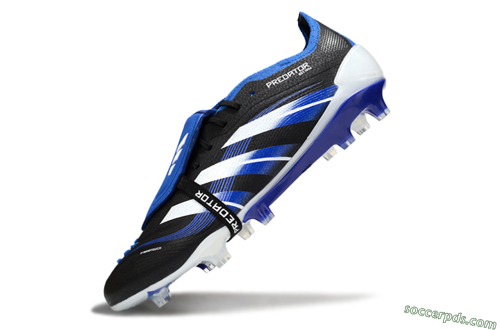 Adidas Predator 25 Elite Foldover Tongue FG Low-Tops Football Boots - Black/White/Blue 5