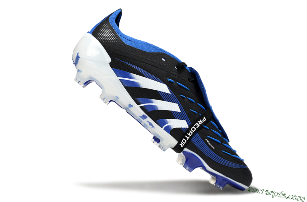 Adidas Predator 25 Elite Foldover Tongue FG Low-Tops Football Boots - Black/White/Blue 4