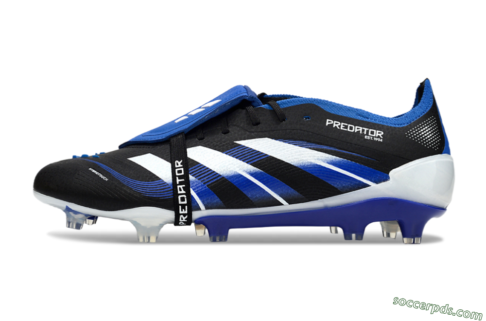 Adidas Predator 25 Elite Foldover Tongue FG Low-Tops Football Boots - Black/White/Blue 2
