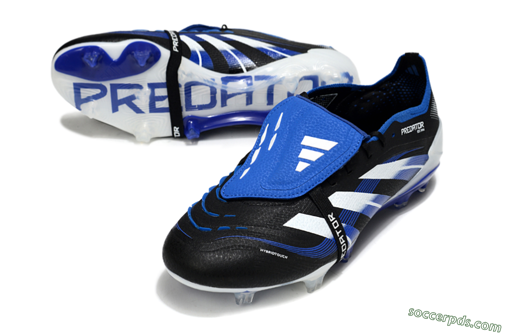 Adidas Predator 25 Elite Foldover Tongue FG Low-Tops Football Boots - Black/White/Blue 3