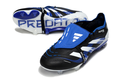 Adidas Predator 25 Elite Foldover Tongue FG Low-Tops Football Boots - Black/White/Blue