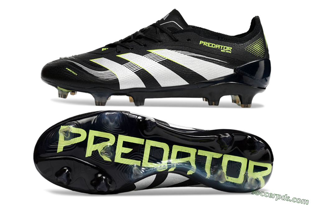 Adidas Predator 25 Elite FG Low-Tops Football Boots - Black/White/Yellow 0