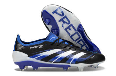 Adidas Predator 25 Elite FG Low-Tops Football Boots - Black/White/Blue