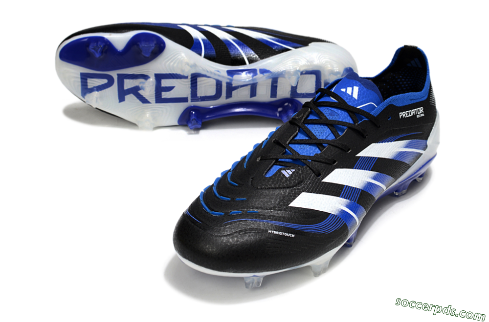Adidas Predator 25 Elite FG Low-Tops Football Boots - Black/White/Blue 3