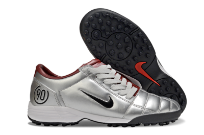 Nike Total 90 II TF Low-Tops Football Shoes - Silver/Black/Red