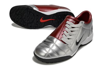 Nike Total 90 II TF Low-Tops Football Shoes - Silver/Black/Red